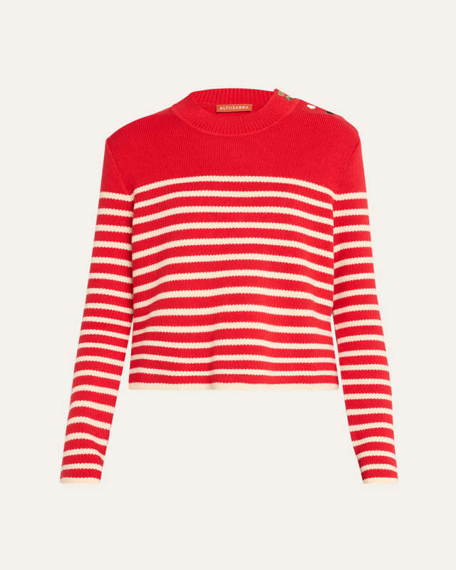 Oz Cashmere-Blend Striped Sweater